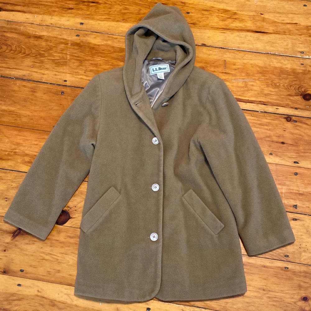 Vintage LL Bean Wool Swing Coat with Hood
